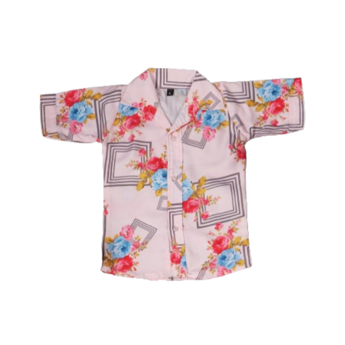 Pink Summer Half Sleeve printed shirt & shorts for boy & girl